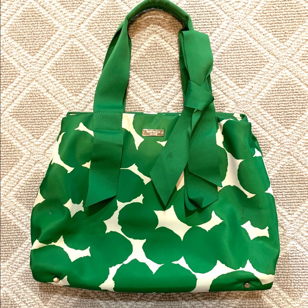 Kate Spade Silk Tote with Grosgrain Handles